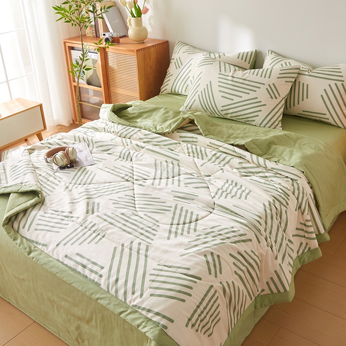 91家纺网 家纺一手货源 找家纺 海洋家纺 2026新款A类里外全棉棉花夏被-格子系列 风格二 伯克利