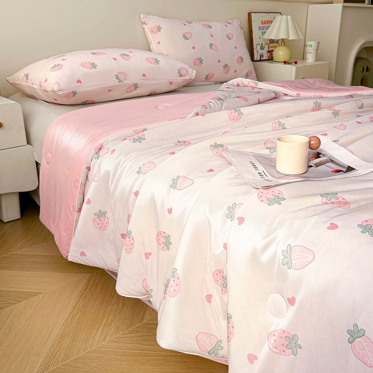 91家纺网 家纺一手货源 找家纺 （总）悦织语 2026新款凉感丝（含氨纶）双面凉感冰丝夏凉被空调被