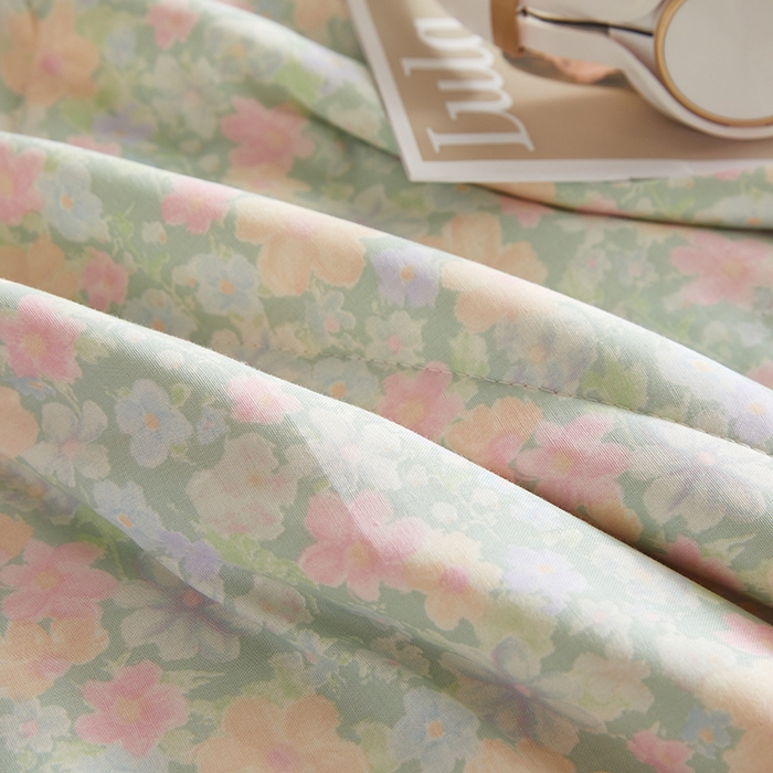 91家纺网 家纺一手货源 找家纺 海洋家纺 2026新款全棉双层纱夏被被子被芯 花千朵