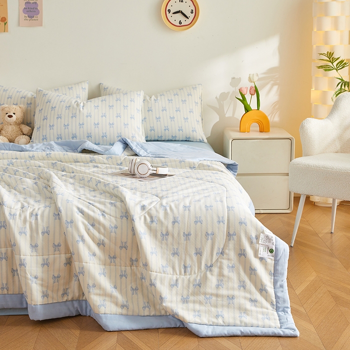 91家纺网 家纺一手货源 找家纺 海洋家纺 2026新款全棉双层纱夏被被子被芯 好丽友