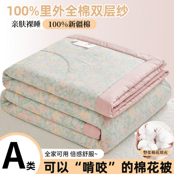 91家纺网 家纺一手货源 找家纺 （总）海洋家纺 2026新款全棉双层纱夏被被子被芯 风格二