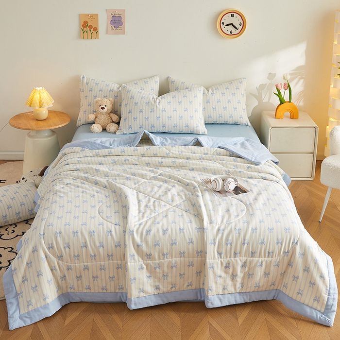 91家纺网 家纺一手货源 找家纺 海洋家纺 2026新款全棉双层纱夏被被子被芯 好丽友