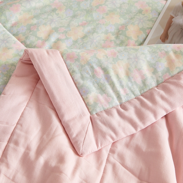 91家纺网 家纺一手货源 找家纺 海洋家纺 2026新款全棉双层纱夏被被子被芯 花千朵