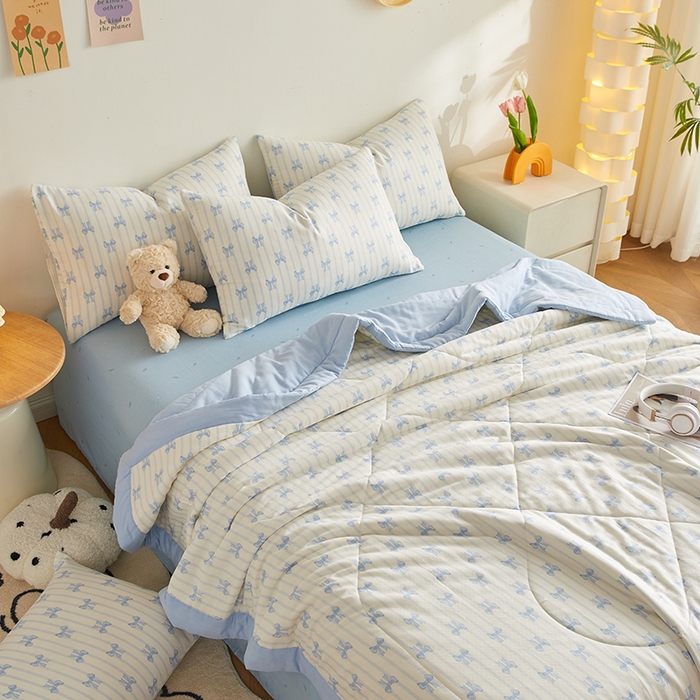 91家纺网 家纺一手货源 找家纺 海洋家纺 2026新款全棉双层纱夏被被子被芯 好丽友