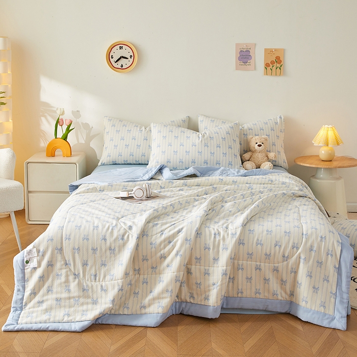 91家纺网 家纺一手货源 找家纺 海洋家纺 2026新款全棉双层纱夏被被子被芯 好丽友