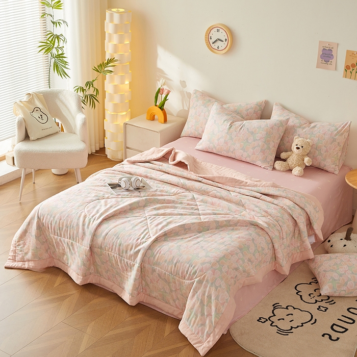 91家纺网 家纺一手货源 找家纺 海洋家纺 2026新款全棉双层纱夏被被子被芯 郁见