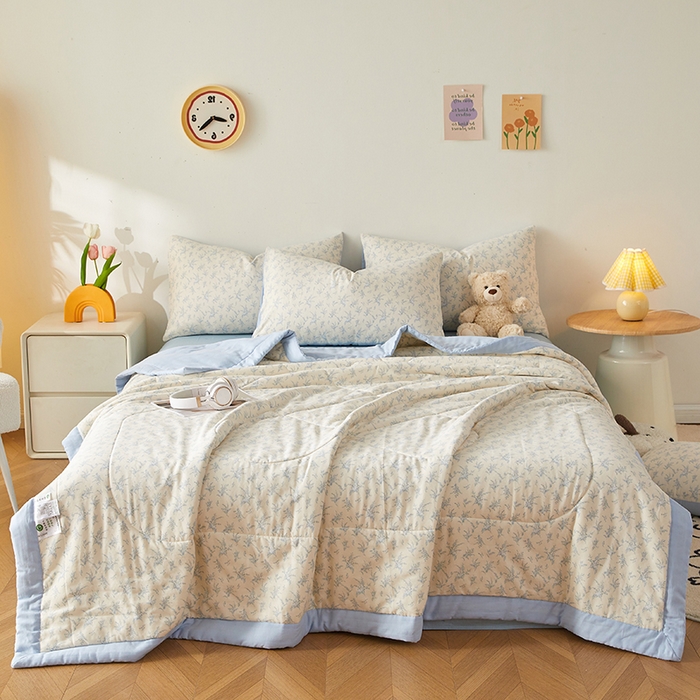 91家纺网 家纺一手货源 找家纺 海洋家纺 2026新款全棉双层纱夏被被子被芯 诺言