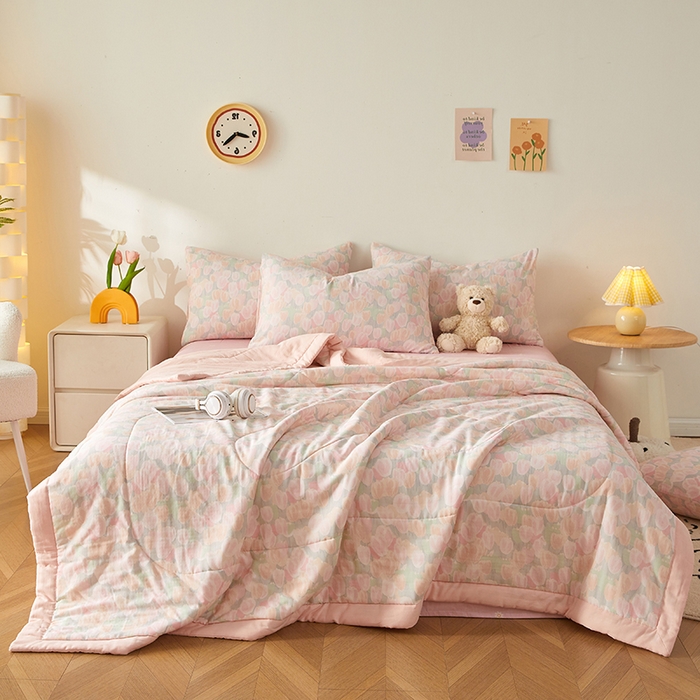 91家纺网 家纺一手货源 找家纺 海洋家纺 2026新款全棉双层纱夏被被子被芯 郁见