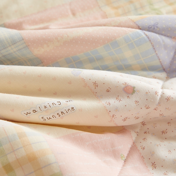 91家纺网 家纺一手货源 找家纺 海洋家纺 2026新款全棉双层纱夏被被子被芯 秋日集 粉