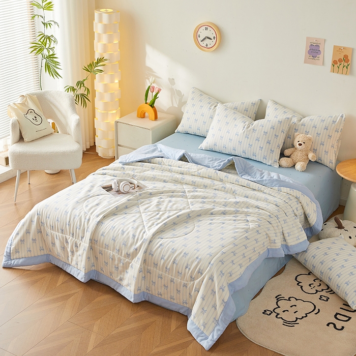 91家纺网 家纺一手货源 找家纺 海洋家纺 2026新款全棉双层纱夏被被子被芯 好丽友