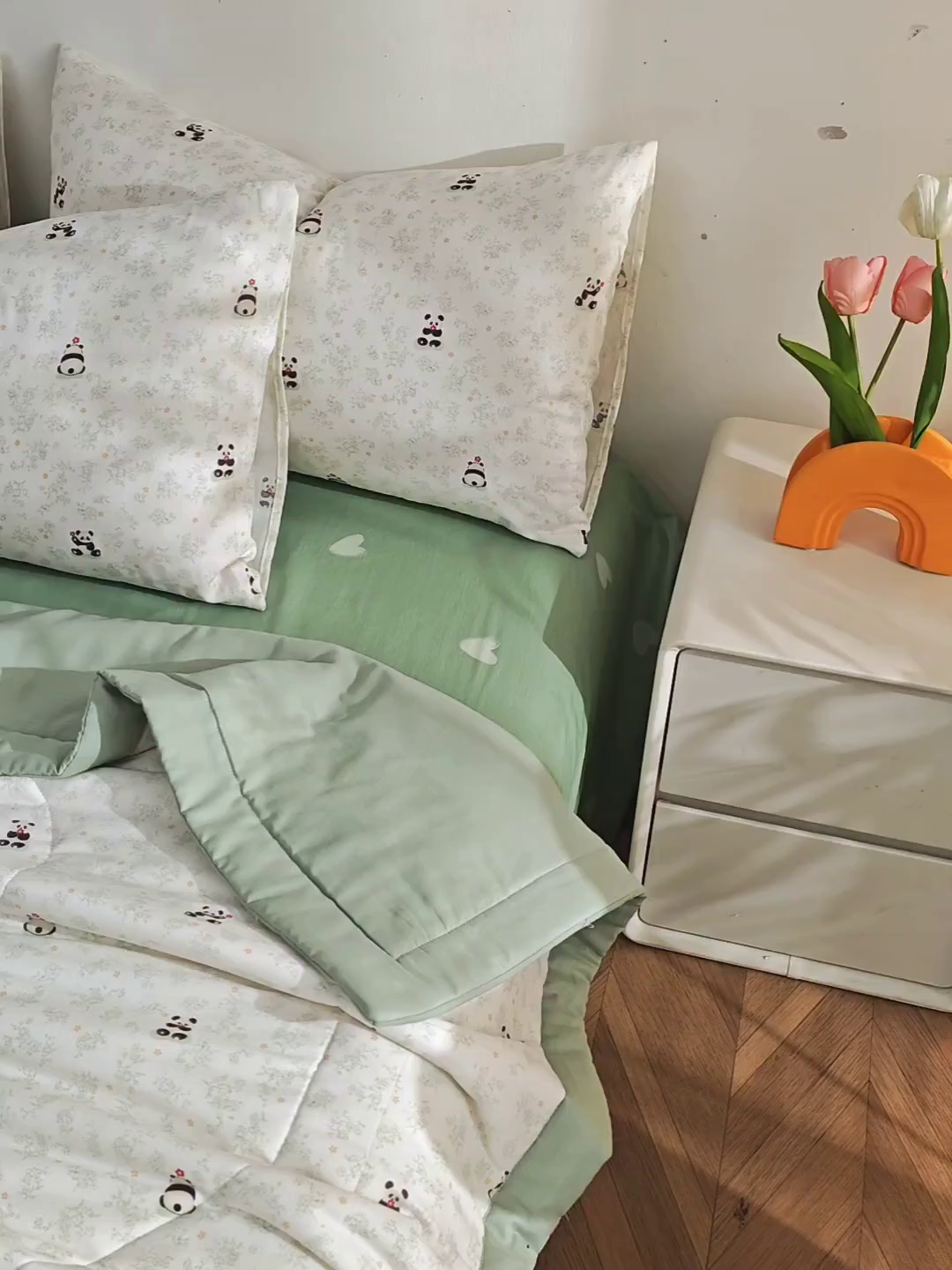 91家纺网 家纺一手货源 找家纺 海洋家纺 2026新款全棉双层纱夏被被子被芯 福宝熊猫