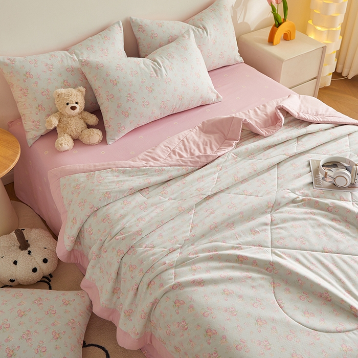 91家纺网 家纺一手货源 找家纺 海洋家纺 2026新款全棉双层纱夏被被子被芯 米兰