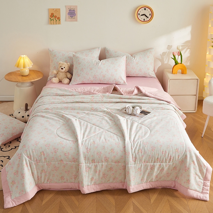 91家纺网 家纺一手货源 找家纺 海洋家纺 2026新款全棉双层纱夏被被子被芯 米兰