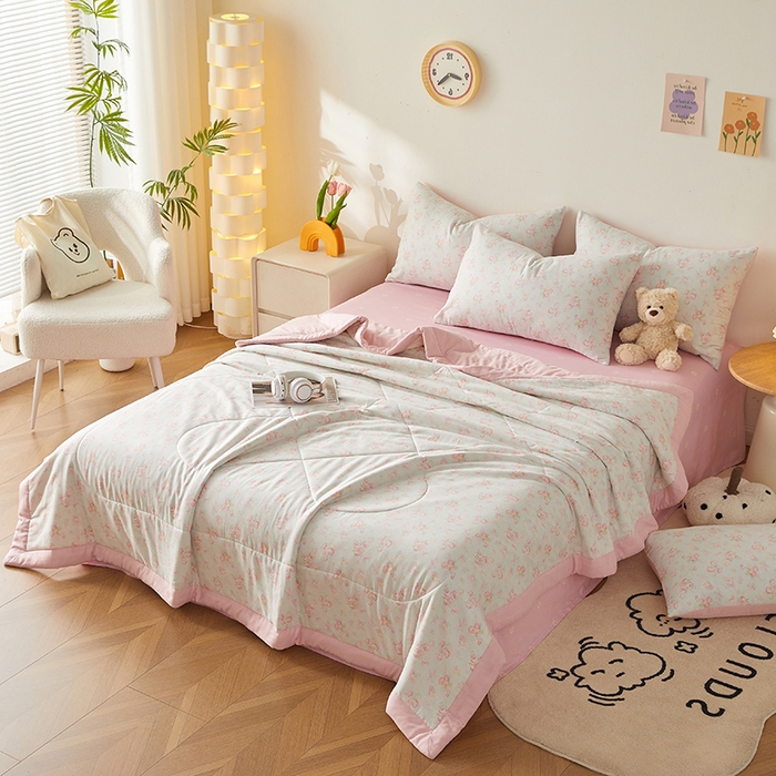 91家纺网 家纺一手货源 找家纺 海洋家纺 2026新款全棉双层纱夏被被子被芯 米兰