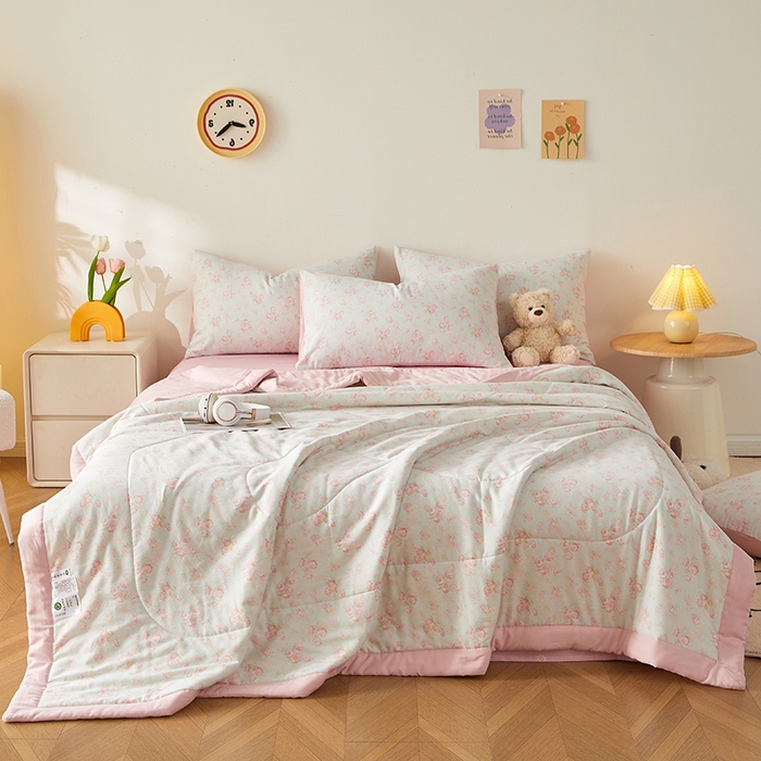 91家纺网 家纺一手货源 找家纺 海洋家纺 2026新款全棉双层纱夏被被子被芯 米兰