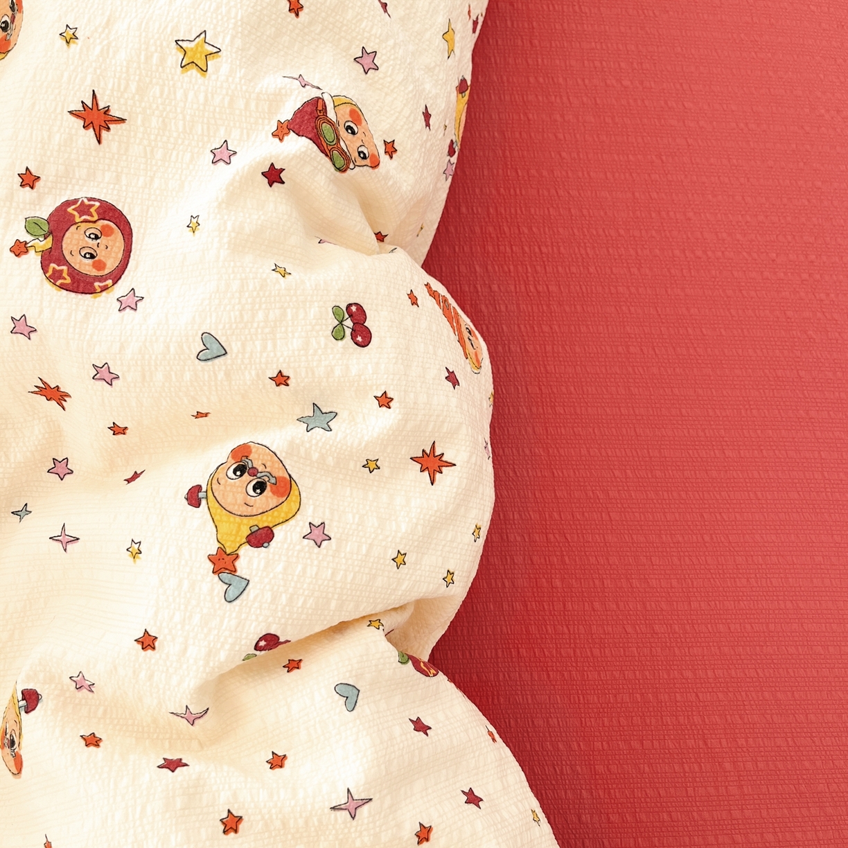 91家纺网 家纺一手货源 找家纺 瑞钰 2026新款直播热款高品质高克重泡泡纱泡芙纱四件套 童话小矮人