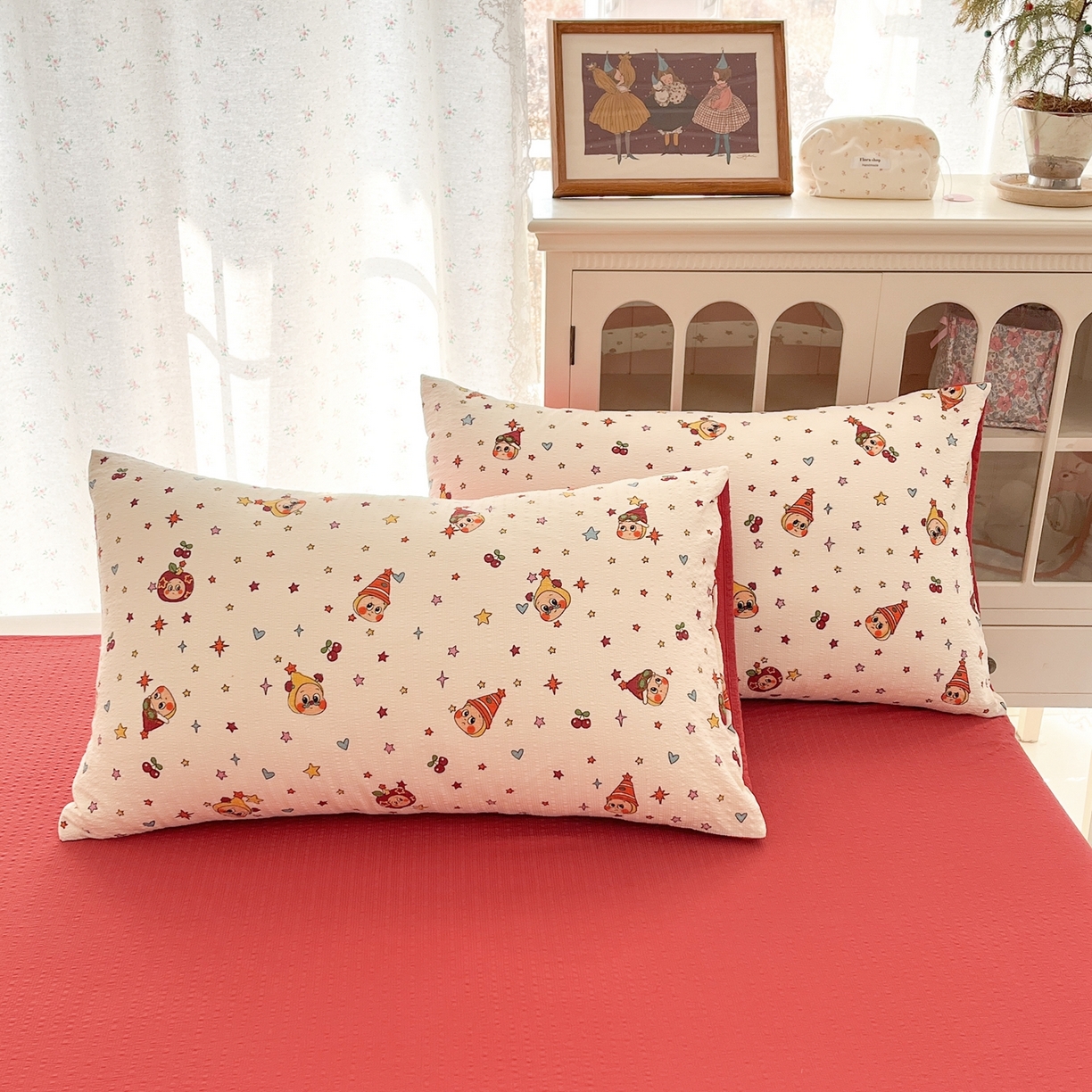 91家纺网 家纺一手货源 找家纺 瑞钰 2026新款直播热款高品质高克重泡泡纱泡芙纱四件套 童话小矮人