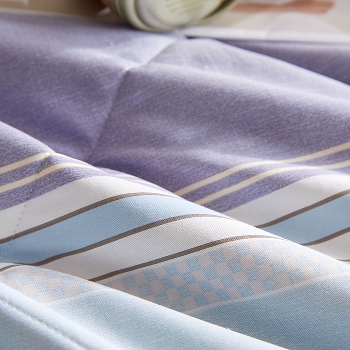 91家纺网 家纺一手货源 找家纺 海洋家纺 2026新款A类里外全棉棉花夏被-格子系列 风格二 柏拉图 蓝