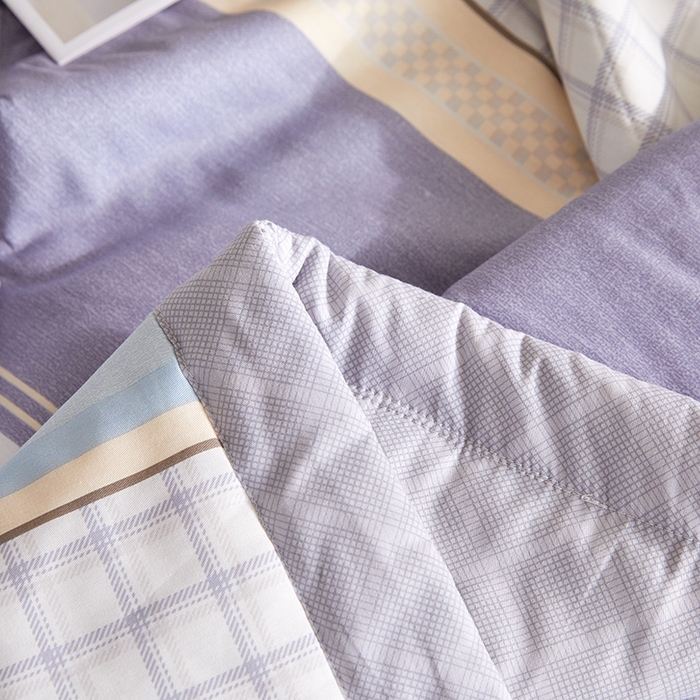91家纺网 家纺一手货源 找家纺 海洋家纺 2026新款A类里外全棉棉花夏被-格子系列 风格二 柏拉图 蓝