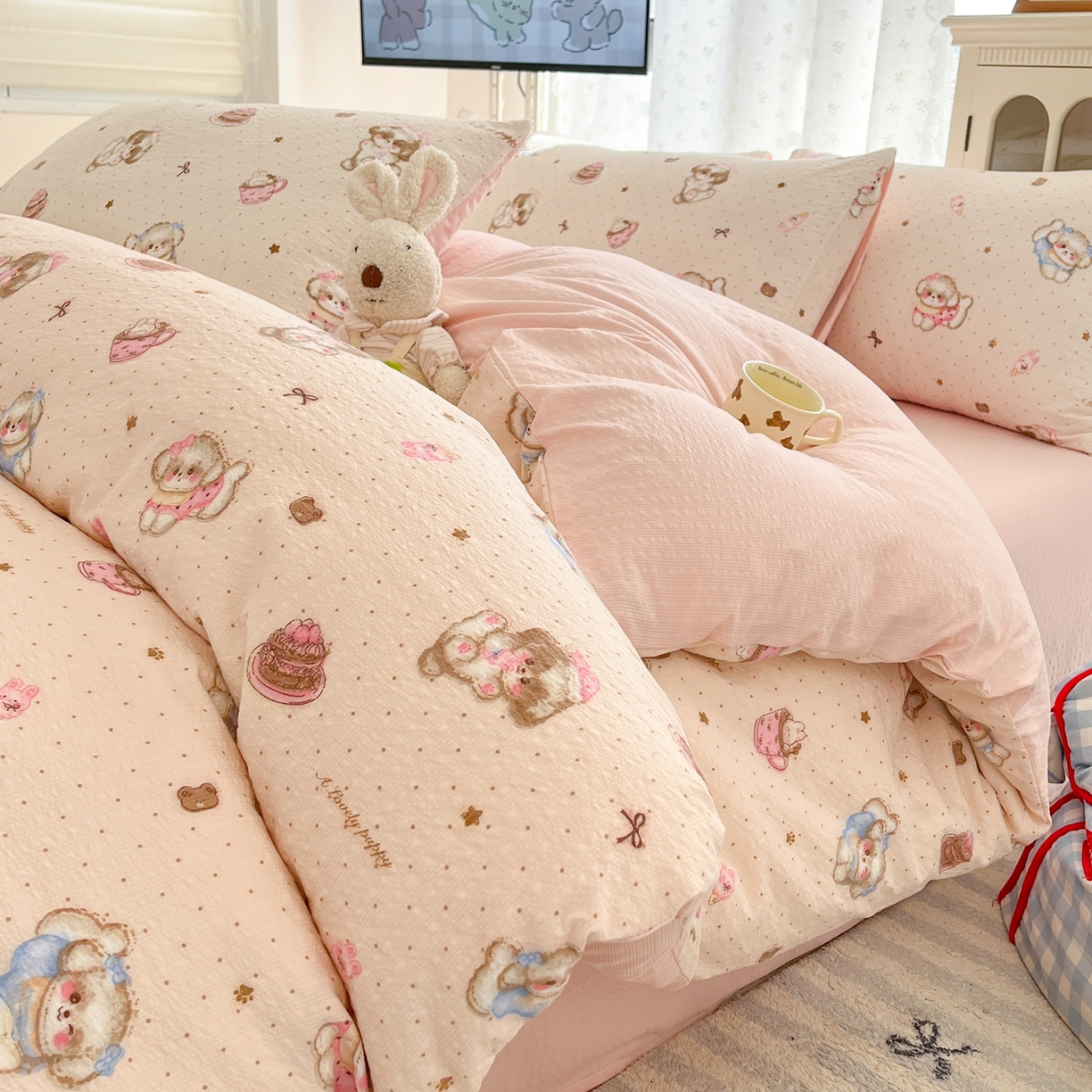 瑞钰 2026新款直播热款高品质高克重泡泡纱泡芙纱四件套 我的宝贝