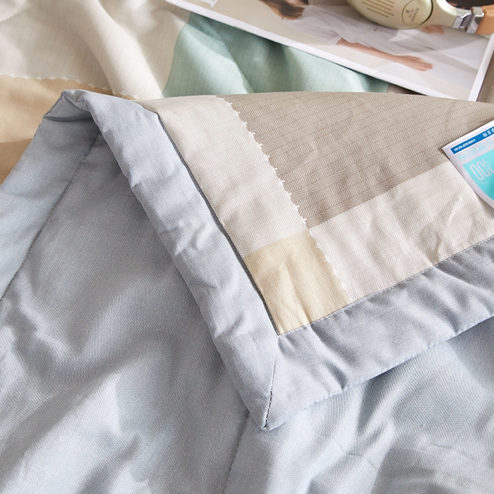 91家纺网 家纺一手货源 找家纺 海洋家纺 2026新款A类里外全棉棉花夏被-格子系列 风格二 宝利格 绿