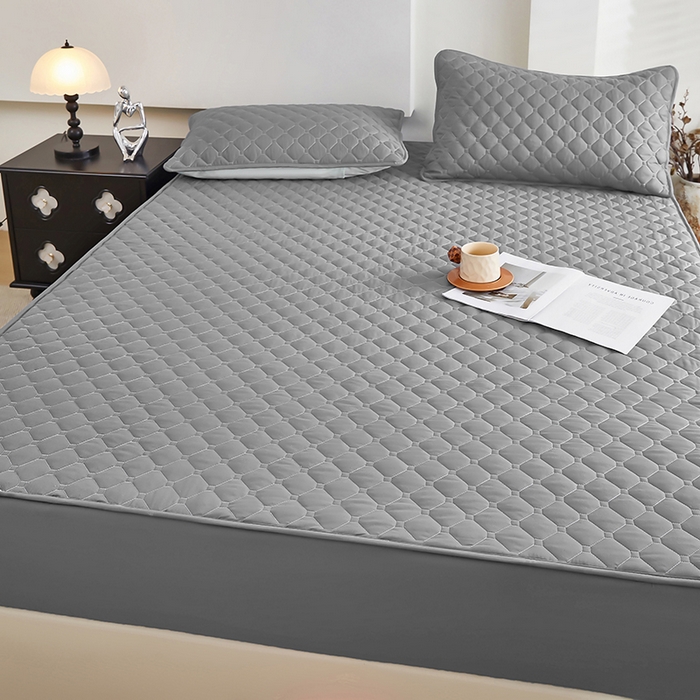 91家纺网 家纺一手货源 找家纺 三盛源 2026新款防水夹棉床笠单件A类防尘隔尿罩家用单双人床垫席梦思全包保护罩-缤纷系列（支持小批量定制尺寸） 缤纷系列-浅灰