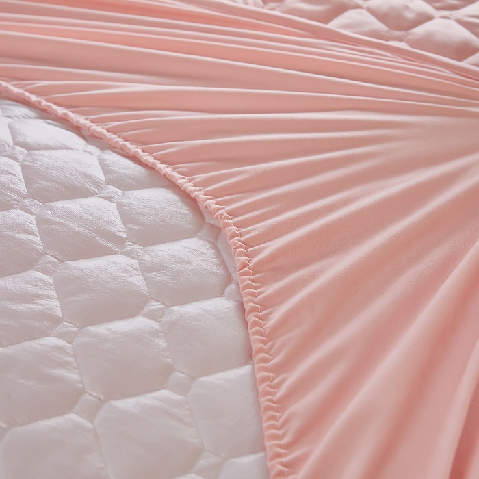 91家纺网 家纺一手货源 找家纺 三盛源 2026新款防水夹棉床笠单件A类防尘隔尿罩家用单双人床垫席梦思全包保护罩-缤纷系列（支持小批量定制尺寸） 缤纷系列-嫩粉