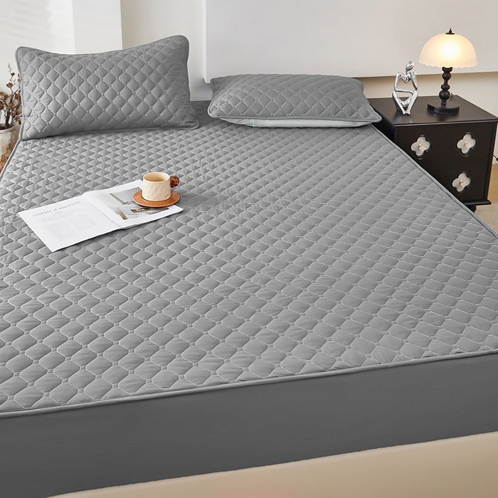 91家纺网 家纺一手货源 找家纺 三盛源 2026新款防水夹棉床笠单件A类防尘隔尿罩家用单双人床垫席梦思全包保护罩-缤纷系列（支持小批量定制尺寸） 缤纷系列-浅灰