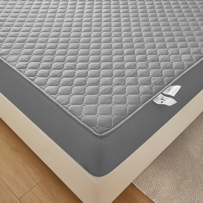 91家纺网 家纺一手货源 找家纺 三盛源 2026新款防水夹棉床笠单件A类防尘隔尿罩家用单双人床垫席梦思全包保护罩-缤纷系列（支持小批量定制尺寸） 缤纷系列-浅灰