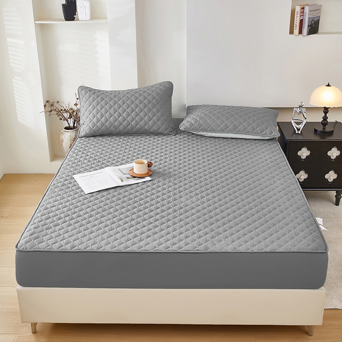 91家纺网 家纺一手货源 找家纺 三盛源 2026新款防水夹棉床笠单件A类防尘隔尿罩家用单双人床垫席梦思全包保护罩-缤纷系列（支持小批量定制尺寸） 缤纷系列-浅灰