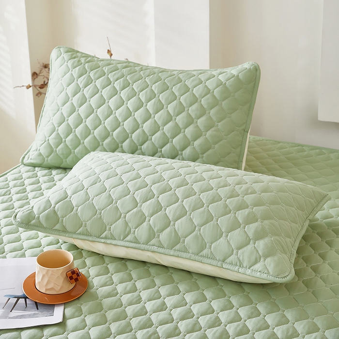 91家纺网 家纺一手货源 找家纺 三盛源 2026新款防水夹棉床笠单件A类防尘隔尿罩家用单双人床垫席梦思全包保护罩-缤纷系列（支持小批量定制尺寸） 缤纷系列-芥末绿