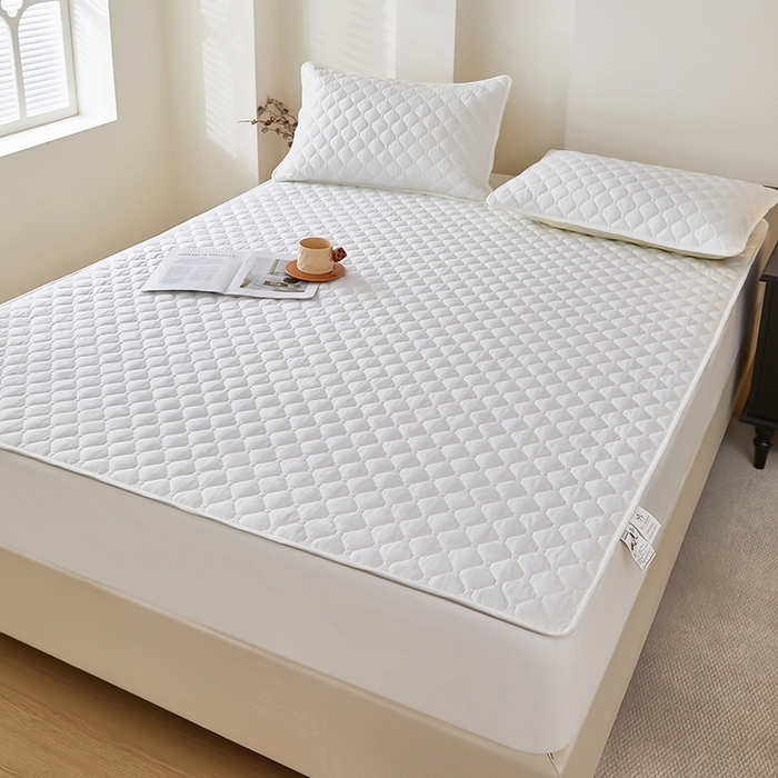 91家纺网 家纺一手货源 找家纺 三盛源 2026新款防水夹棉床笠单件A类防尘隔尿罩家用单双人床垫席梦思全包保护罩-缤纷系列（支持小批量定制尺寸） 缤纷系列-象牙白