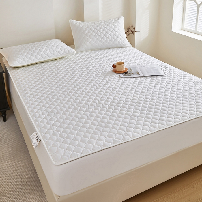 91家纺网 家纺一手货源 找家纺 三盛源 2026新款防水夹棉床笠单件A类防尘隔尿罩家用单双人床垫席梦思全包保护罩-缤纷系列（支持小批量定制尺寸） 缤纷系列-象牙白