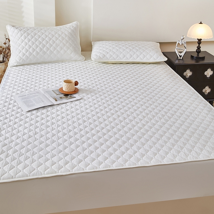 91家纺网 家纺一手货源 找家纺 三盛源 2026新款防水夹棉床笠单件A类防尘隔尿罩家用单双人床垫席梦思全包保护罩-缤纷系列（支持小批量定制尺寸） 缤纷系列-象牙白