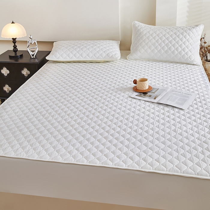 91家纺网 家纺一手货源 找家纺 三盛源 2026新款防水夹棉床笠单件A类防尘隔尿罩家用单双人床垫席梦思全包保护罩-缤纷系列（支持小批量定制尺寸） 缤纷系列-象牙白