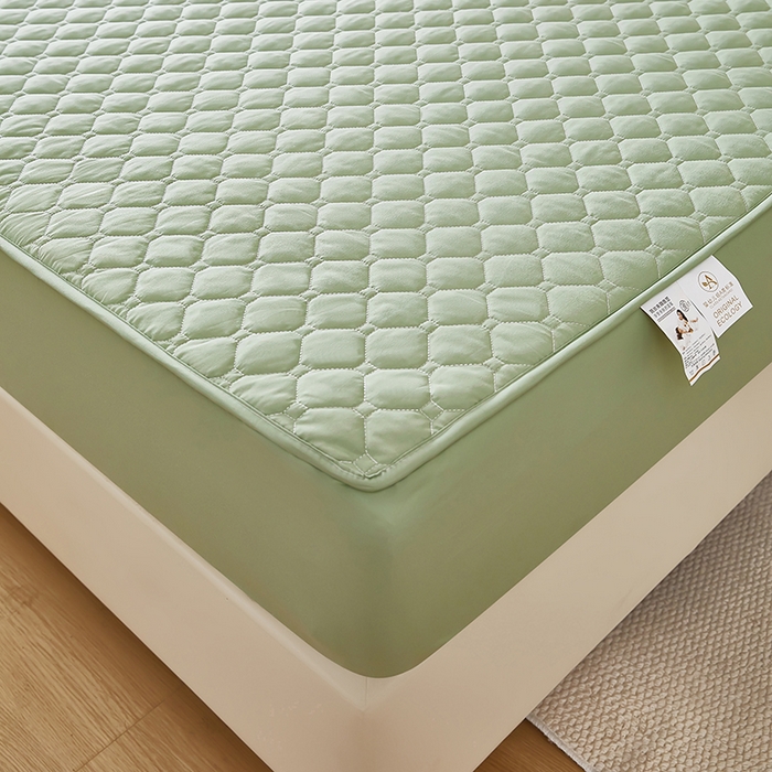 91家纺网 家纺一手货源 找家纺 三盛源 2026新款防水夹棉床笠单件A类防尘隔尿罩家用单双人床垫席梦思全包保护罩-缤纷系列（支持小批量定制尺寸） 缤纷系列-芥末绿