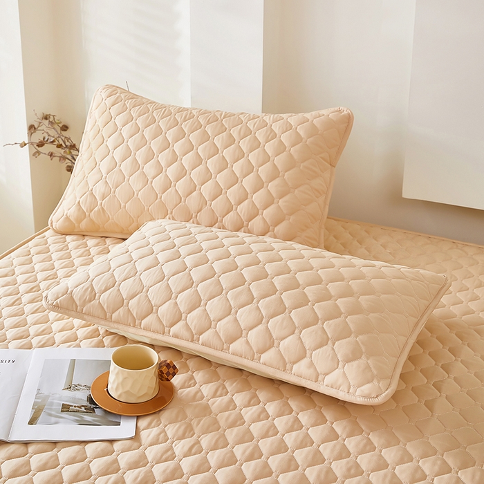 91家纺网 家纺一手货源 找家纺 三盛源 2026新款防水夹棉床笠单件A类防尘隔尿罩家用单双人床垫席梦思全包保护罩-缤纷系列（支持小批量定制尺寸） 缤纷系列-驼色