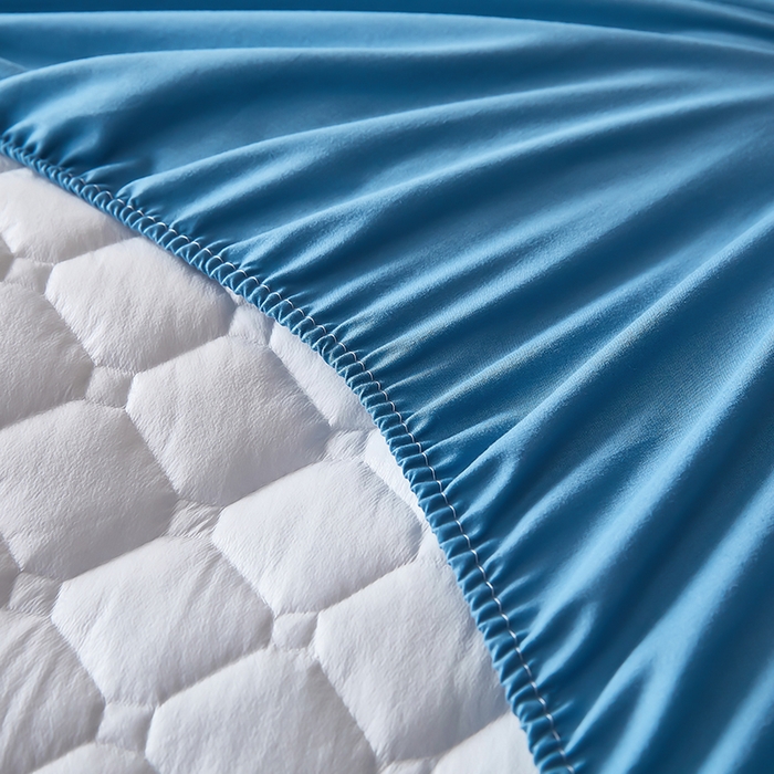 91家纺网 家纺一手货源 找家纺 三盛源 2026新款防水夹棉床笠单件A类防尘隔尿罩家用单双人床垫席梦思全包保护罩-缤纷系列（支持小批量定制尺寸） 缤纷系列-深海蓝