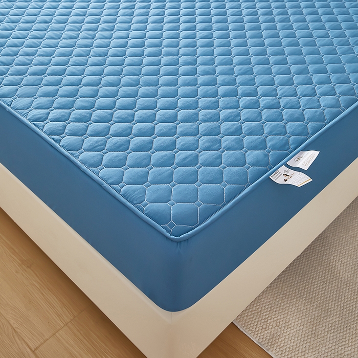 91家纺网 家纺一手货源 找家纺 三盛源 2026新款防水夹棉床笠单件A类防尘隔尿罩家用单双人床垫席梦思全包保护罩-缤纷系列（支持小批量定制尺寸） 缤纷系列-深海蓝
