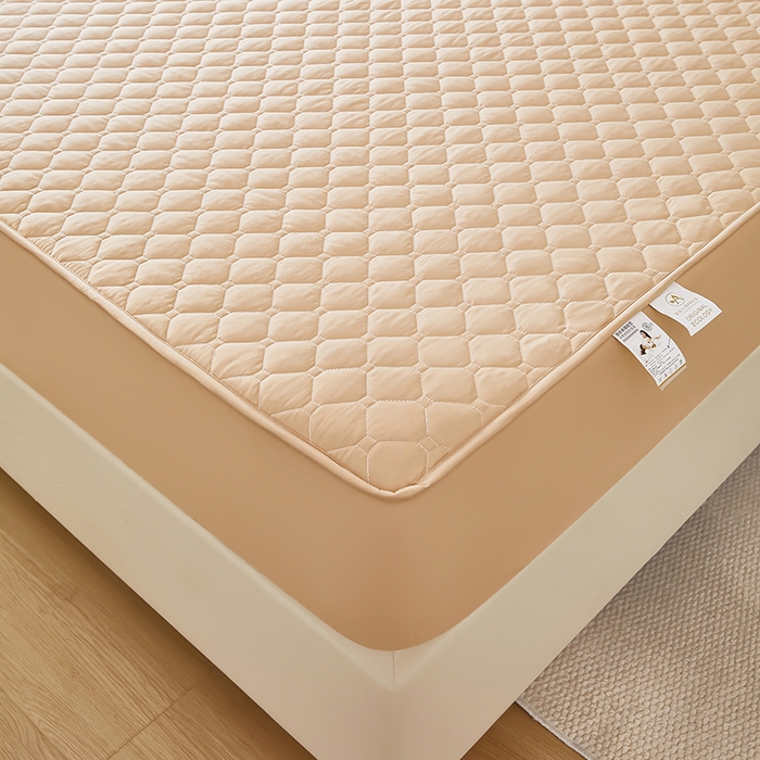 91家纺网 家纺一手货源 找家纺 三盛源 2026新款防水夹棉床笠单件A类防尘隔尿罩家用单双人床垫席梦思全包保护罩-缤纷系列（支持小批量定制尺寸） 缤纷系列-驼色