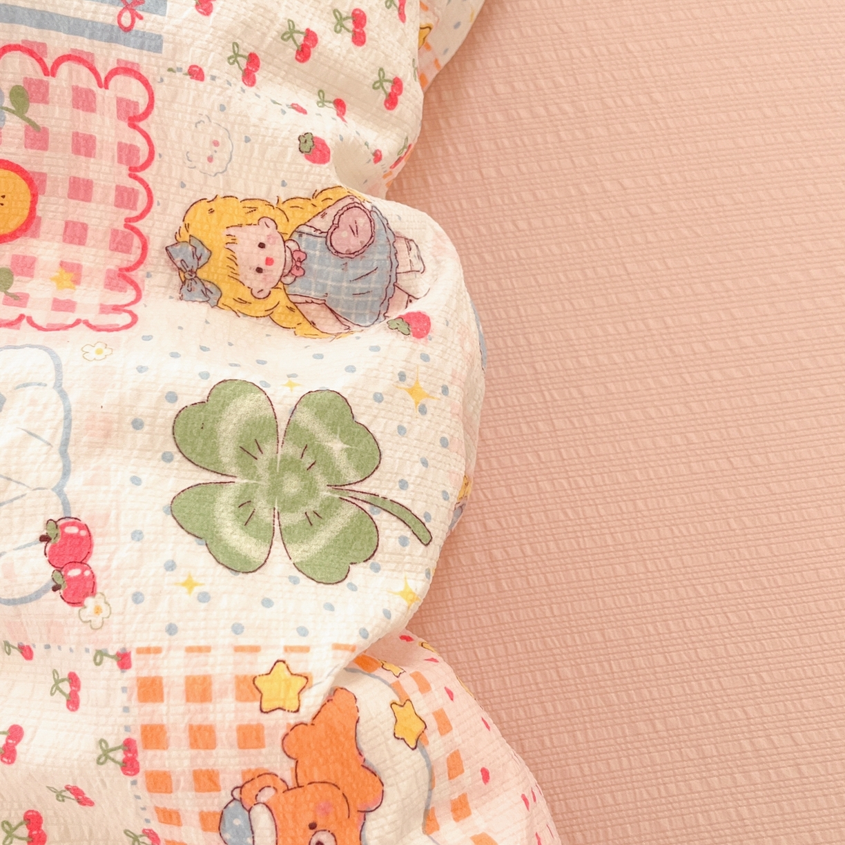 91家纺网 家纺一手货源 找家纺 瑞钰 2026新款直播热款高品质高克重泡泡纱泡芙纱四件套 小公主