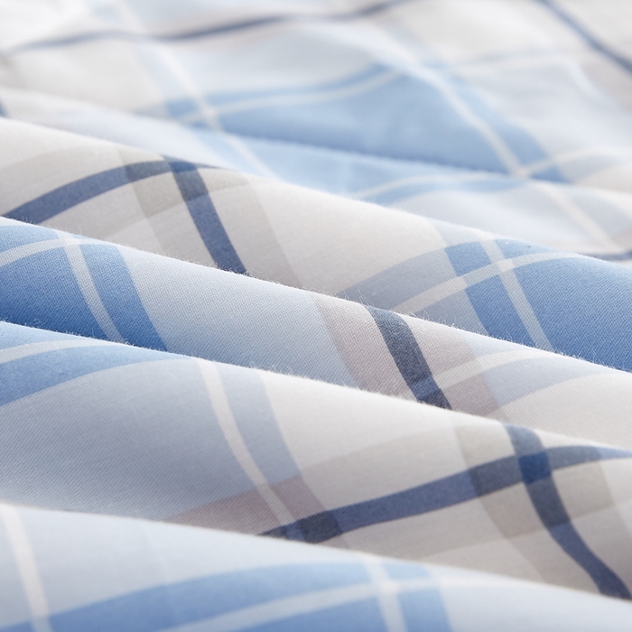 91家纺网 家纺一手货源 找家纺 海洋家纺 2026新款A类里外全棉棉花夏被-格子系列 风格二 格调 兰