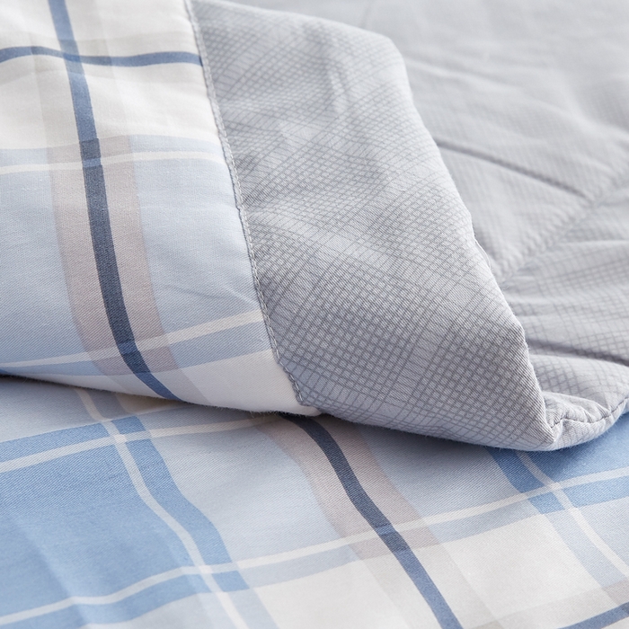 91家纺网 家纺一手货源 找家纺 海洋家纺 2026新款A类里外全棉棉花夏被-格子系列 风格二 格调 兰