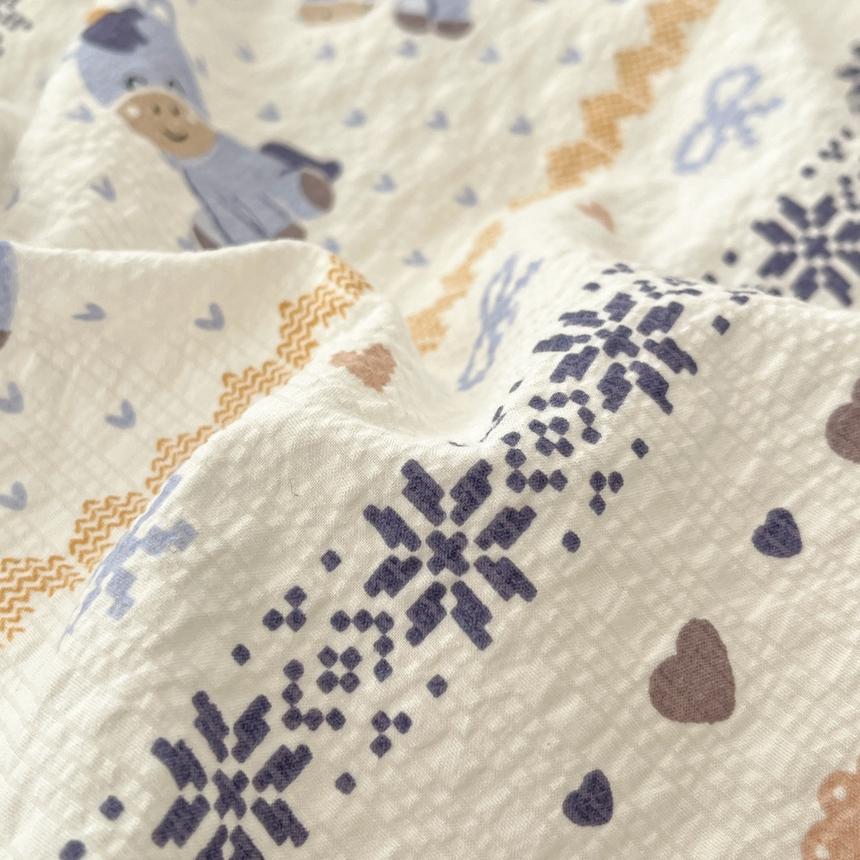 91家纺网 家纺一手货源 找家纺 瑞钰 2026新款直播热款高品质高克重泡泡纱泡芙纱四件套 小马驹