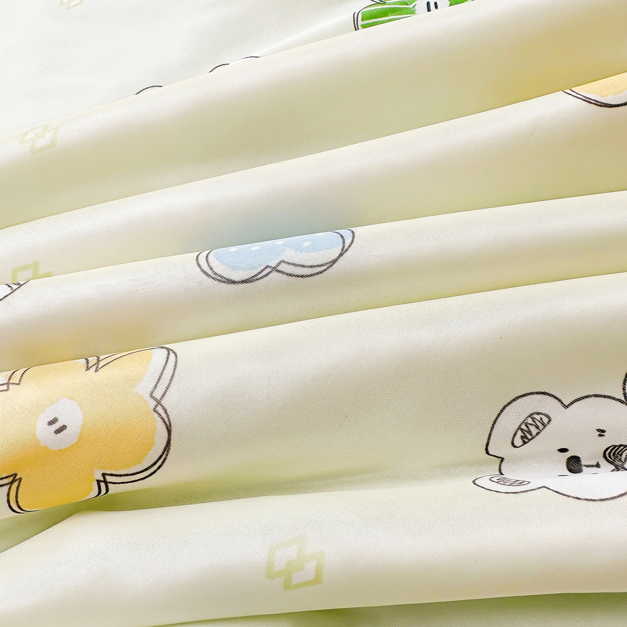 91家纺网 家纺一手货源 找家纺 悦织语 2026新款凉感丝（含氨纶）双面凉感冰丝夏凉被空调被 花花熊