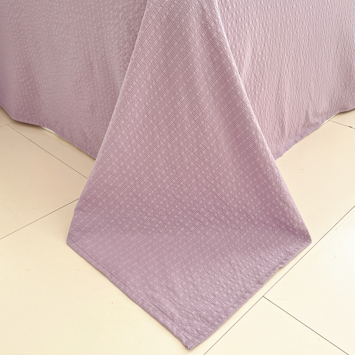 91家纺网 家纺一手货源 找家纺 瑞钰 2026新款直播热款高品质高克重泡泡纱泡芙纱四件套 庄园小姐