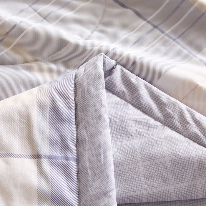 91家纺网 家纺一手货源 找家纺 海洋家纺 2026新款A类里外全棉棉花夏被-格子系列 风格二 格韵空间