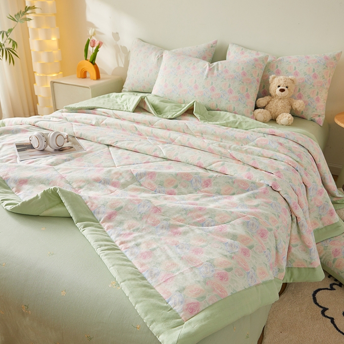 91家纺网 家纺一手货源 找家纺 （总）海洋家纺 2026新款全棉双层纱夏被被子被芯  风格一