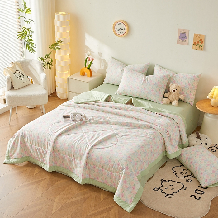 91家纺网 家纺一手货源 找家纺 （总）海洋家纺 2026新款全棉双层纱夏被被子被芯  风格一