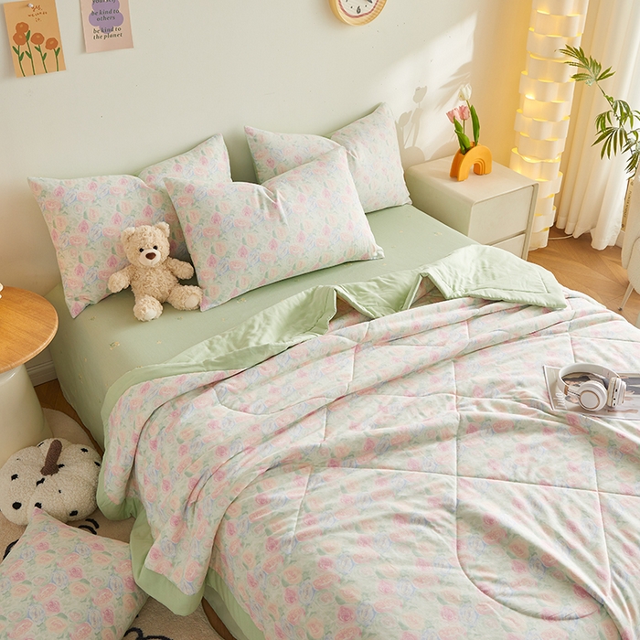 91家纺网 家纺一手货源 找家纺 （总）海洋家纺 2026新款全棉双层纱夏被被子被芯  风格一